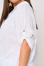 Ασύμμετρη Πουκαμίσα Βαμβακερή Daphne | Plus Size Ρούχα - Image 2