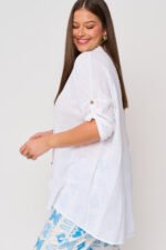 Ασύμμετρη Πουκαμίσα Βαμβακερή Daphne | Plus Size Ρούχα - Image 3