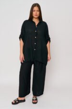 Ασύμμετρη Πουκαμίσα Βαμβακερή Daphne | Plus Size Ρούχα - Image 4