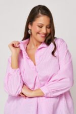 Ασύμμετρη Ριγέ Πουκαμίσα Daria | Plus Size Ρούχα - Image 2