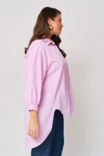 Ασύμμετρη Ριγέ Πουκαμίσα Daria | Plus Size Ρούχα - Image 4