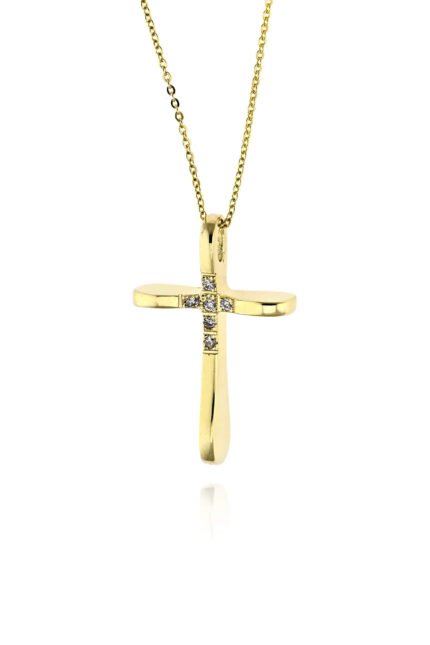 Βάπτισης Val΄Oro με Αλυσίδα για Κορίτσι Κίτρινο Χρυσό Κ14 με Πέτρες Ζιργκόν 038155