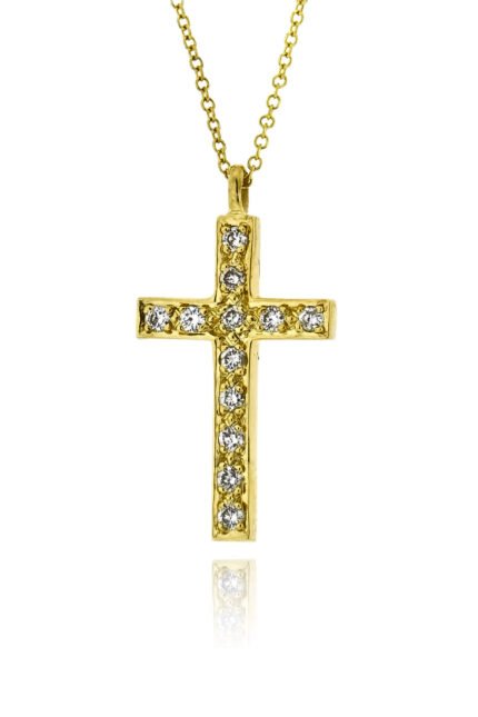 Βαπτιστικός Σταυρός με Αλυσίδα για Κορίτσι