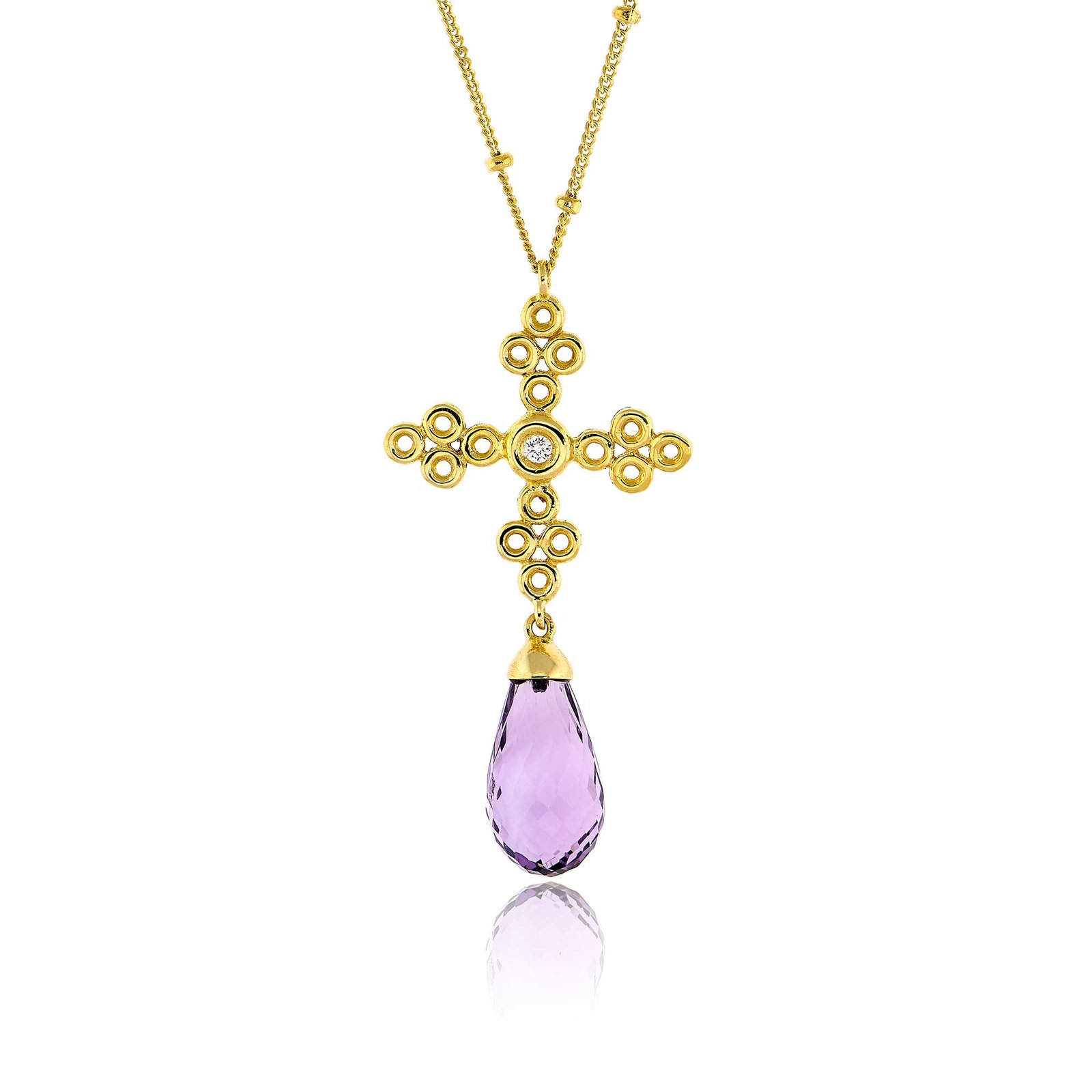 Γυναικείος-Σταυρός-με-Αλυσίδα-από-Κίτρινο-Χρυσό-Κ18-με-Διαμάντι-010852 Γυναικείος Σταυρός με Αλυσίδα από Κίτρινο Χρυσό Κ18 με Διαμάντι 010852