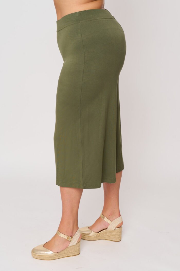Ζιπ Κιλότ Samantha Χακί | Plus Size Ρούχα - Image 2