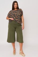 Ζιπ Κιλότ Samantha Χακί | Plus Size Ρούχα - Image 3