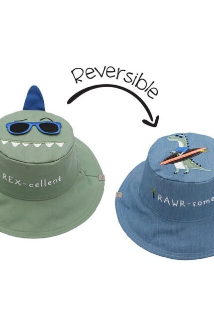Καπέλο Διπλής Όψης UPF 50 Δεινόσαυρος Olive | Ελληνικά Καπέλα