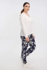 Κολάν Φλοράλ Smaro Μπλε | Plus Size Ρούχα - Image 3