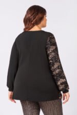 Κρουαζέ Μπλούζα Με Παγιέτα | Plus Size Ρούχα - Image 2