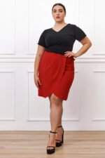 Κρουαζέ Φούστα Kylie Κόκκινο | Plus Size Ρούχα - Image 4