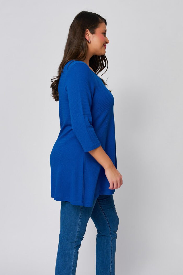 Μπλουζοφόρεμα Βαμβακερό με V | Plus Size Ρούχα - Image 3