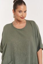 Μπλούζα Monica Χακί | Plus Size Ρούχα - Image 2