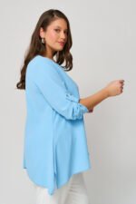 Μπλούζα Ασύμμετρη Calypso Γαλάζιο | Plus Size Ρούχα - Image 2