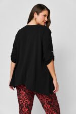 Μπλούζα Ασύμμετρη Calypso Μαύρo | Plus Size Ρούχα - Image 3