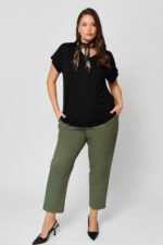 Μπλούζα Ασύμμετρη Ελαστική με | Plus Size Ρούχα - Image 4