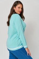 Μπλούζα Βαμβακερή Πλεκτή με | Plus Size Ρούχα - Image 4