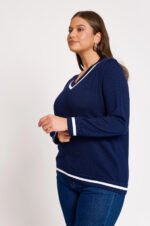 Μπλούζα Βαμβακερή Πλεκτή με | Plus Size Ρούχα - Image 4
