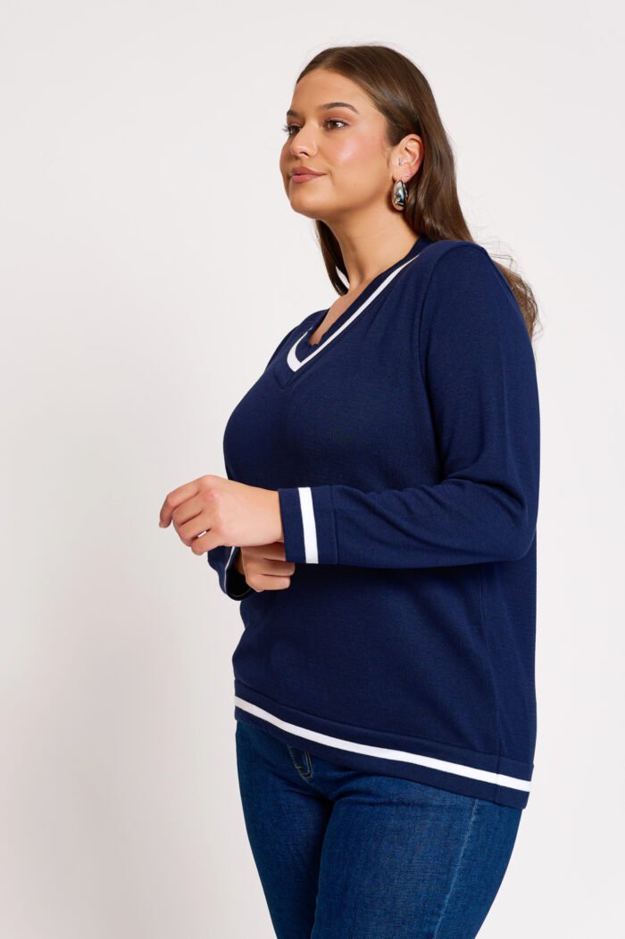 Μπλούζα Βαμβακερή Πλεκτή με | Plus Size Ρούχα - Image 4
