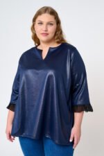 Μπλούζα Δερματίνη Με Διαφάνεια | Plus Size Ρούχα - Image 2