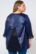 Μπλούζα Δερματίνη Με Διαφάνεια | Plus Size Ρούχα - Image 4