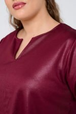 Μπλούζα Δερματίνη Με Διαφάνεια | Plus Size Ρούχα - Image 4