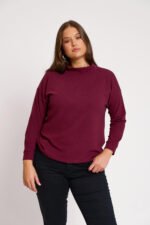Μπλούζα Ελαστική Valeria Μπορντό | Plus Size Ρούχα - Image 2