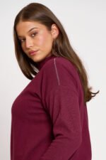Μπλούζα Ελαστική Valeria Μπορντό | Plus Size Ρούχα - Image 4