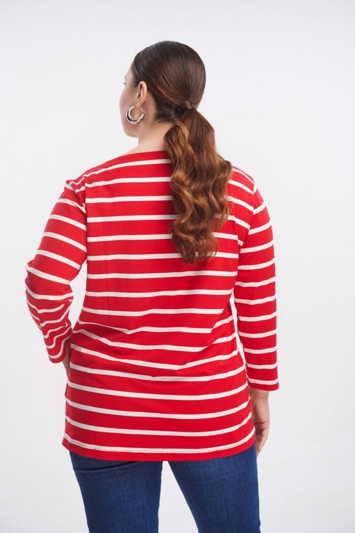 Μπλούζα Ελαστική Ριγέ Antonella | Plus Size Ρούχα - Image 2