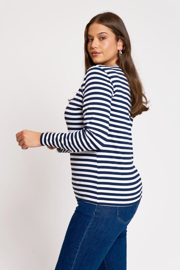 Μπλούζα Ελαστική Ριγέ Harper | Plus Size Ρούχα - Image 3