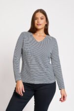 Μπλούζα Ελαστική Ριγέ Willow | Plus Size Ρούχα - Image 2