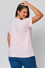 Μπλούζα Ελαστική Ριγέ με | Plus Size Ρούχα - Image 3