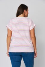 Μπλούζα Ελαστική Ριγέ με | Plus Size Ρούχα - Image 4