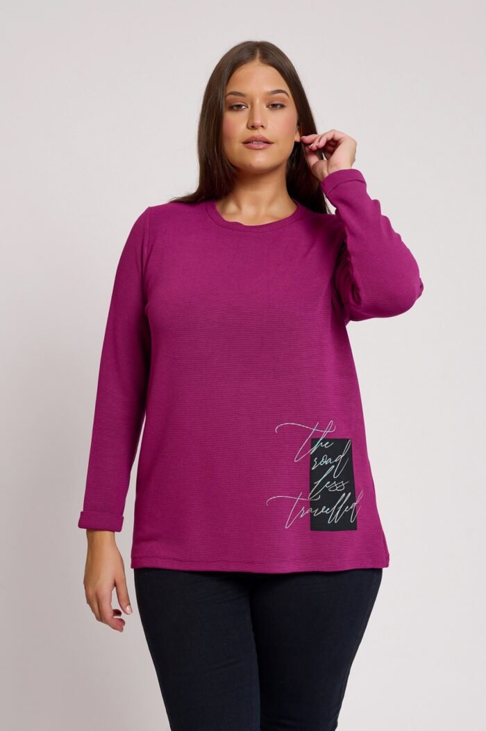 Μπλούζα Ελαστική Ριμπ Leticia | Plus Size Ρούχα - Image 3