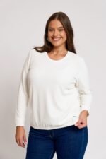 Μπλούζα Ελαστική Ριμπ Lora | Plus Size Ρούχα - Image 2