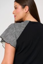 Μπλούζα Ελαστική με Ασπρόμαυρα | Plus Size Ρούχα - Image 3