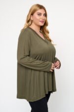 Μπλούζα Μακριά Ελαστική με | Plus Size Ρούχα - Image 2