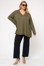 Μπλούζα Μακριά Ελαστική με | Plus Size Ρούχα - Image 4
