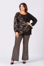 Κρουαζέ Μπλούζα Με Παγιέτα | Plus Size Ρούχα - Image 3