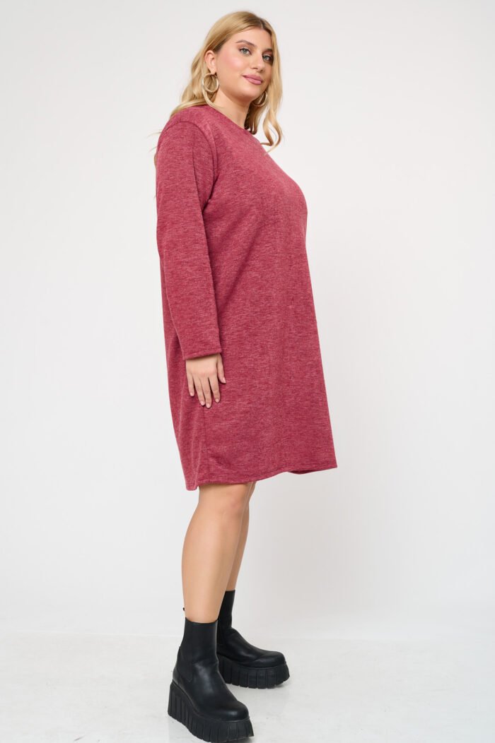 Πλεκτό Φόρεμα Carolina Μπορντό | Plus Size Ρούχα - Image 2