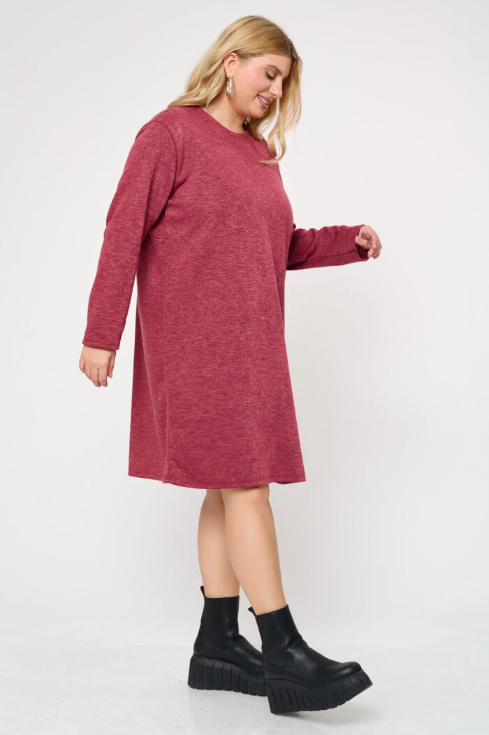Πλεκτό Φόρεμα Carolina Μπορντό | Plus Size Ρούχα - Image 3