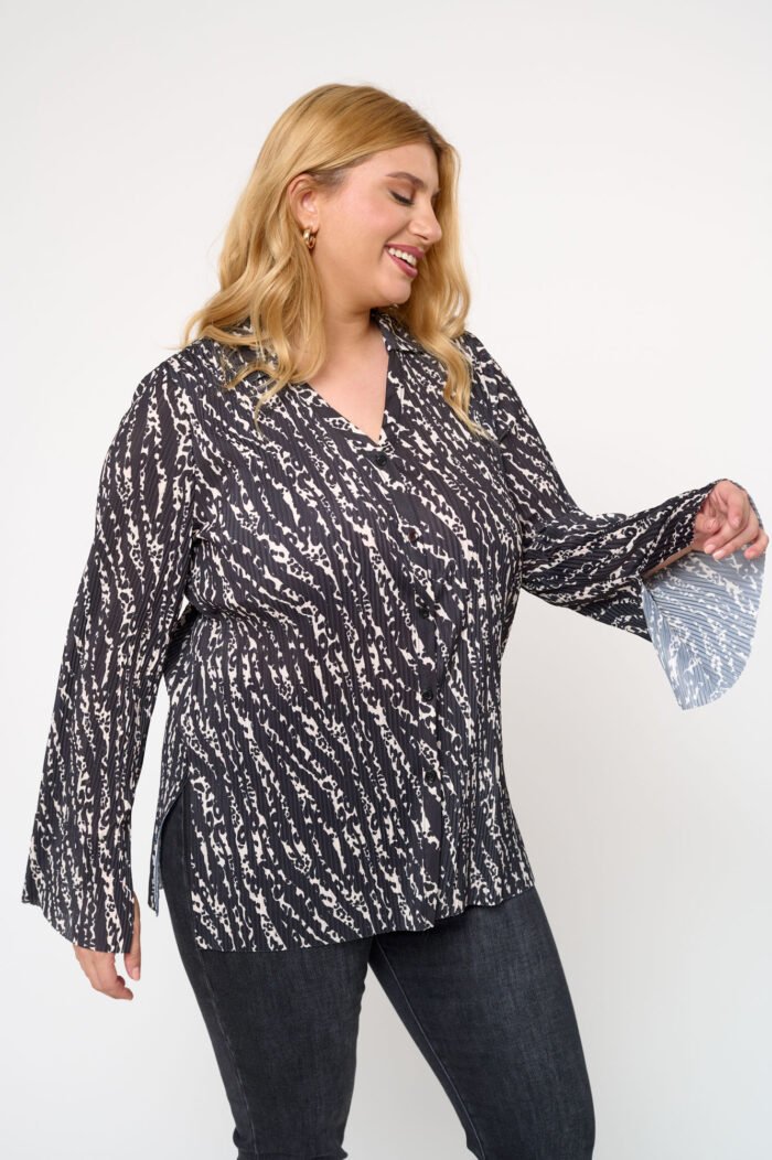 Πουκάμισο Πλισέ Εμπριμέ Gabriella | Plus Size Ρούχα - Image 3