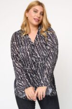 Πουκάμισο Πλισέ Εμπριμέ Gabriella | Plus Size Ρούχα - Image 4