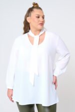 Πουκαμίσα Με Γραβάτα Sasa | Plus Size Ρούχα - Image 3