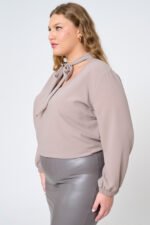 Πουκαμίσα Με Γραβάτα Sasa | Plus Size Ρούχα - Image 2