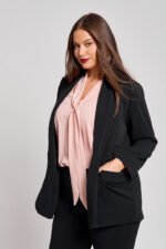 Σακάκι Κρεπ Alora Μαύρο | Plus Size Ρούχα - Image 2