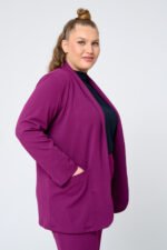 Σακάκι Κρεπ Chloe Magenta | Plus Size Ρούχα - Image 2