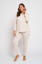 Σετ Πιτζάμας Πουά Liana | Plus Size Ρούχα - Image 2