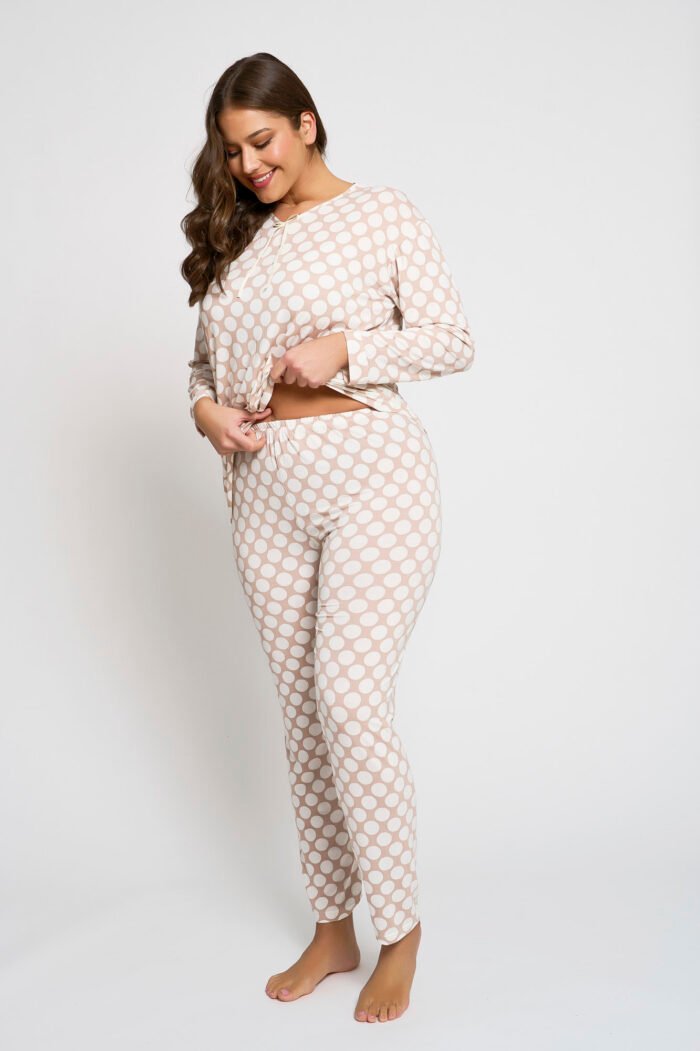 Σετ Πιτζάμας Πουά Liana | Plus Size Ρούχα - Image 4