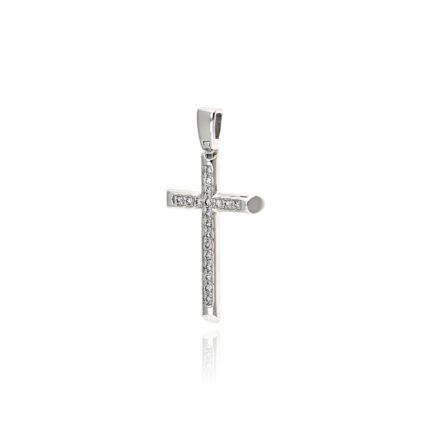 Σταυρός Βάπτισης Diamond Jools για Κορίτσι από Λευκό Χρυσό Κ18 με Διαμάντια DC067
