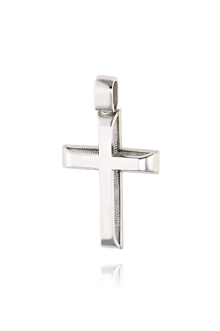 Σταυρός Βάπτισης Val΄Oro Σκέτος για Αγόρι Λευκό Χρυσό 14 Καρατίων Κ14 038163